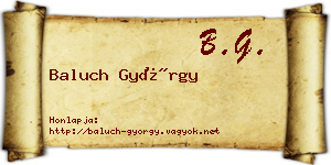 Baluch György névjegykártya